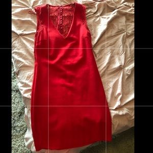 Red sleeveless dress